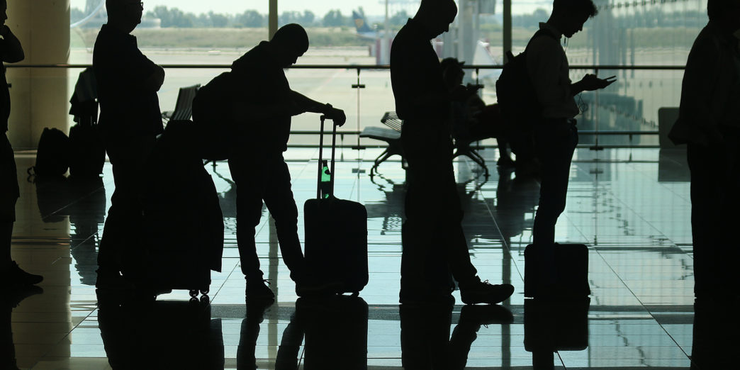 airport gate people silhouette