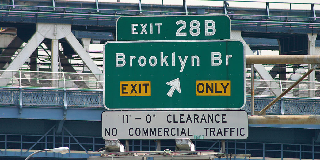Brooklyn Bridge highway sign
