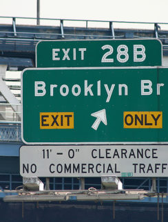 Brooklyn Bridge highway sign