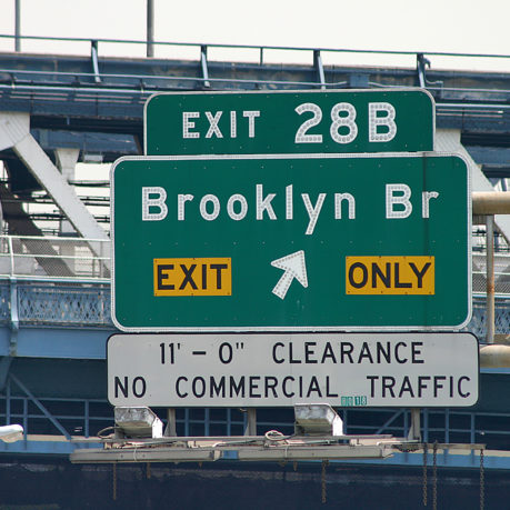 Brooklyn Bridge highway sign