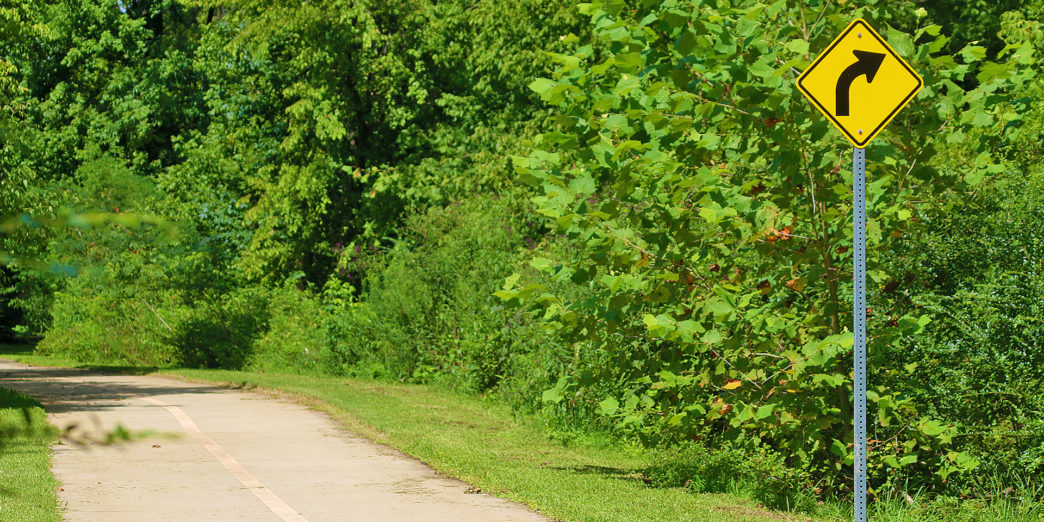a road with a sign on it