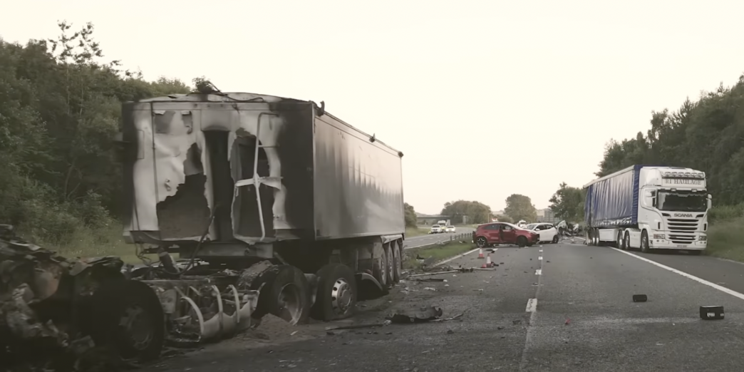 a truck on the side of the road