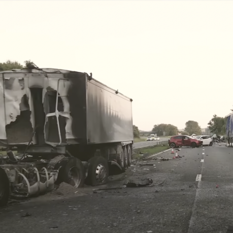 a truck on the side of the road