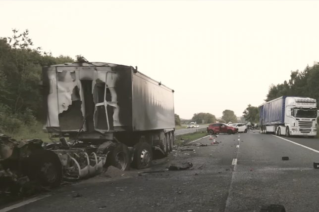 a truck on the side of the road