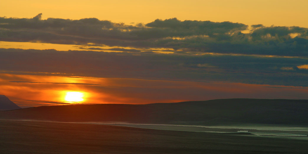 Sunset near Húsavík Iceland