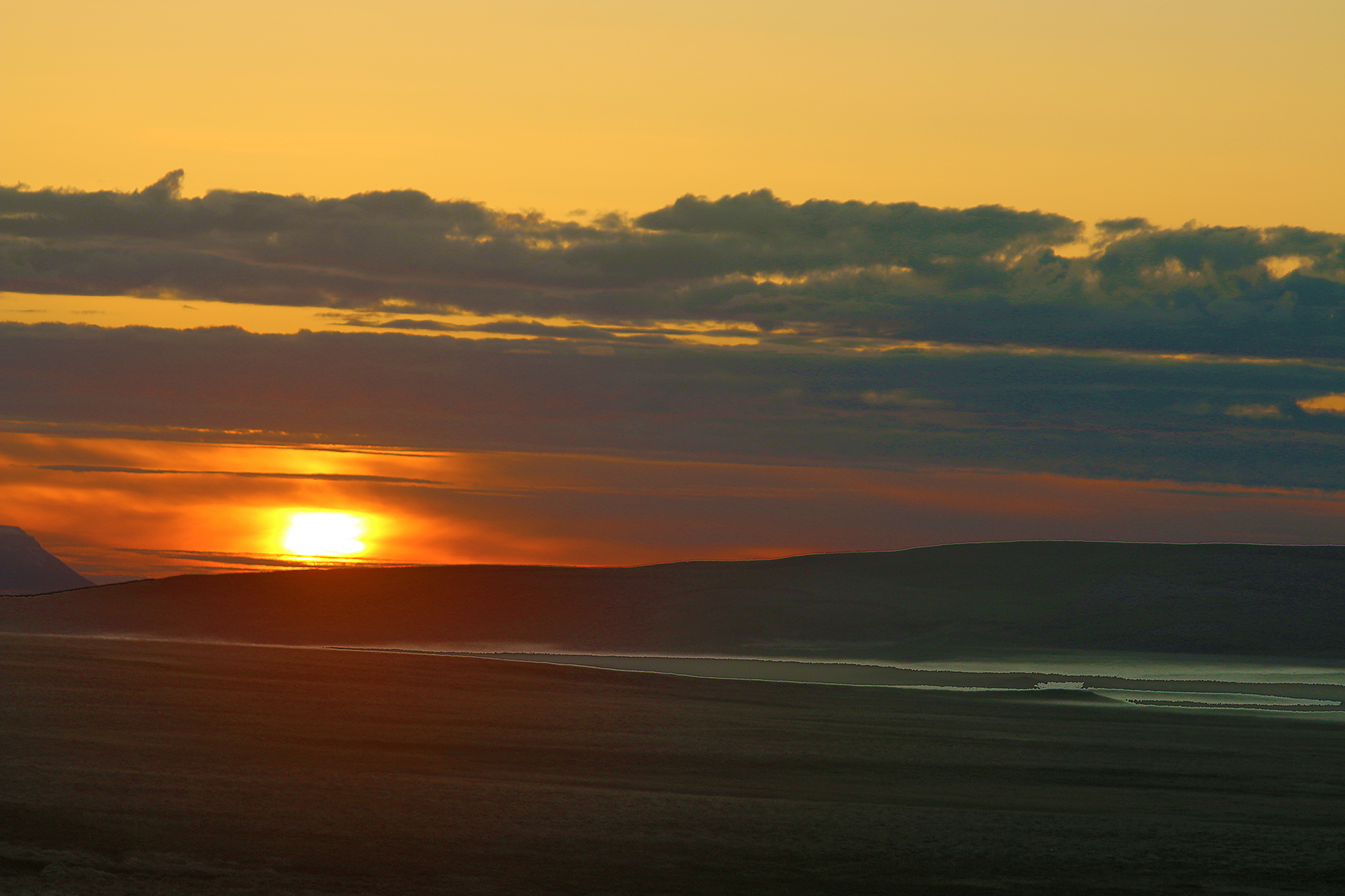 Sunset near Húsavík Iceland