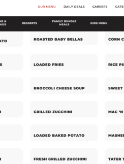 a menu of a restaurant