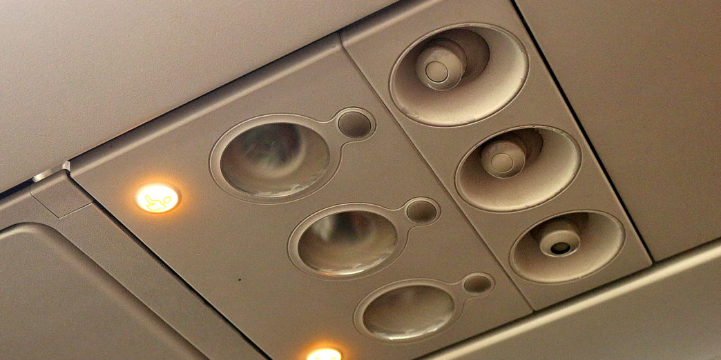 overhead light airplane