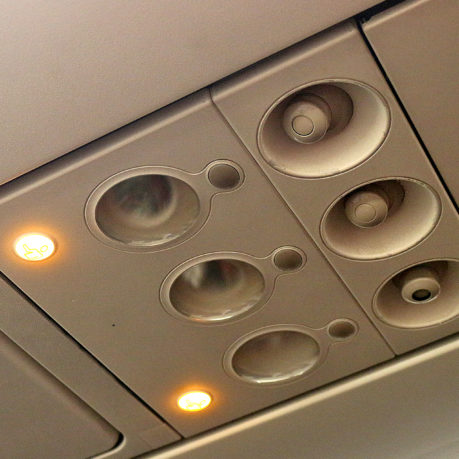 overhead light airplane