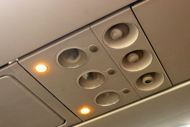 overhead light airplane