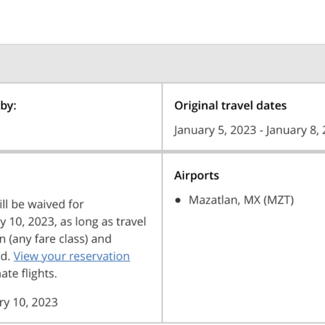 a screenshot of a travel schedule