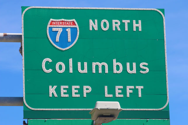 Button copy highway sign