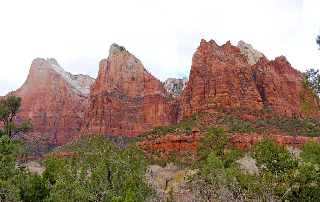 Court of the Patriarchs Viewpoint in Zion National Park in Utah