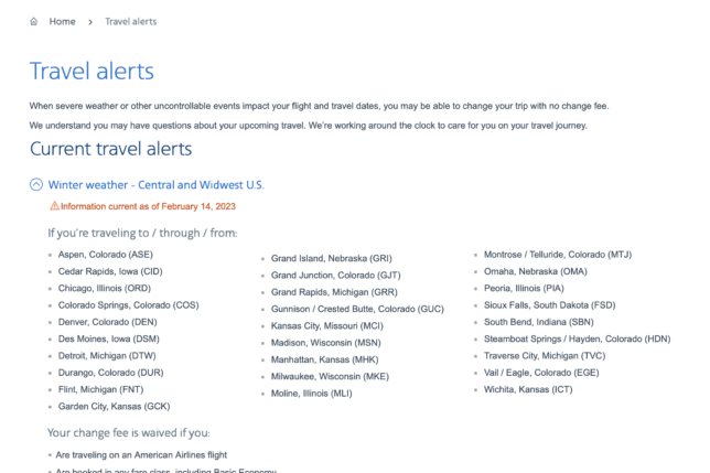 a screenshot of a travel information