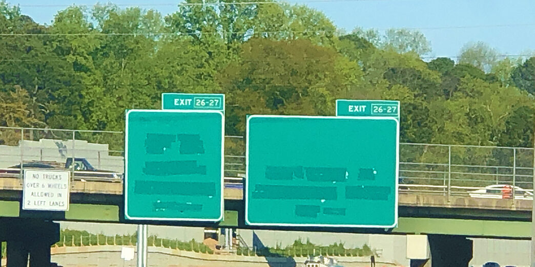 Blank highway signs