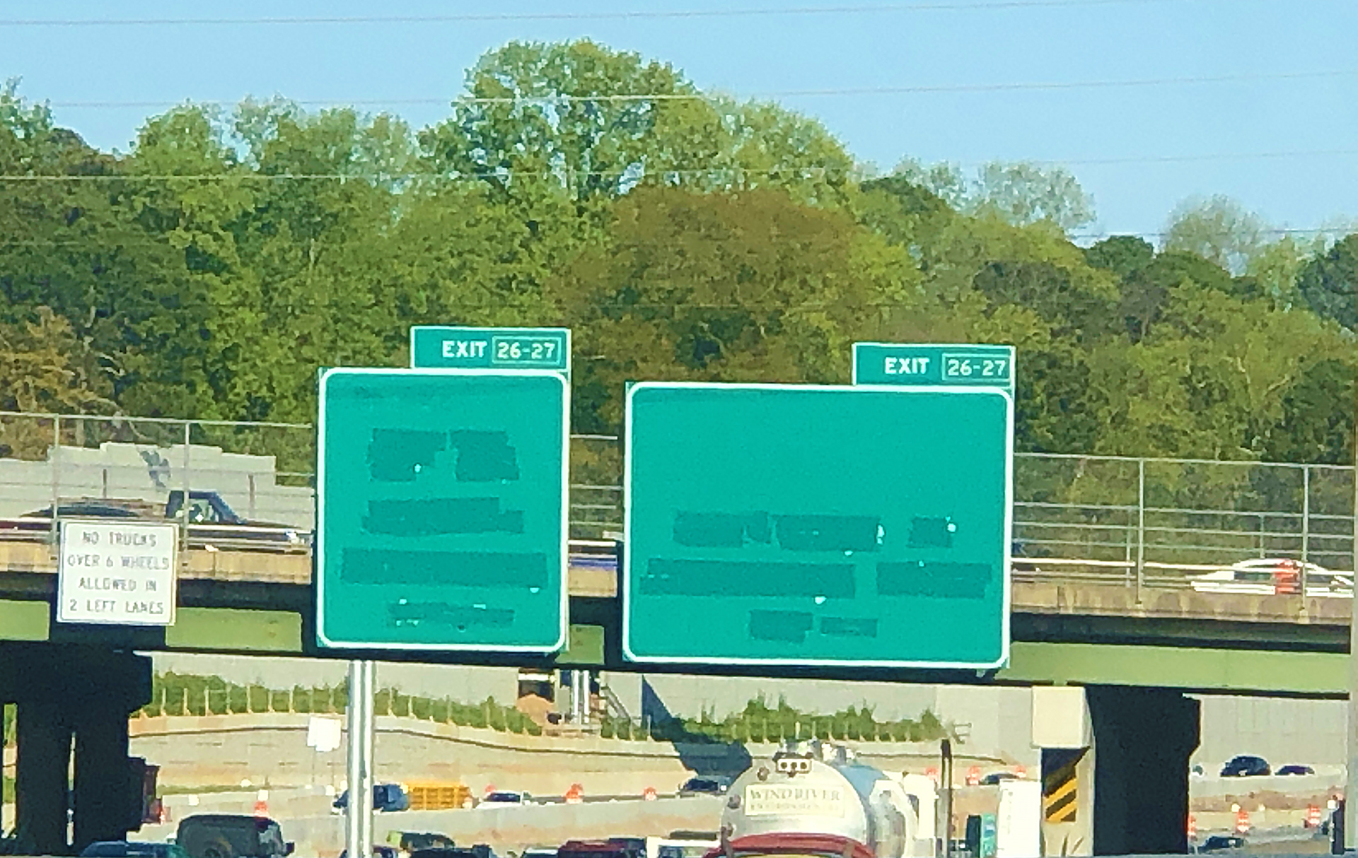 Blank highway signs