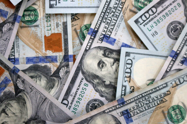 One hundred dollar bills currency