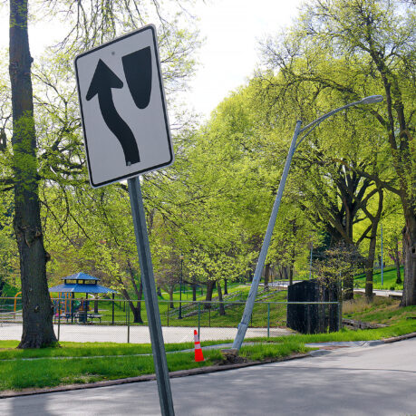 a sign on a pole