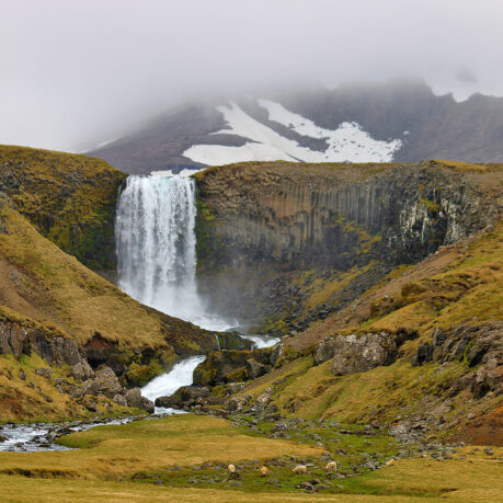 Svöðufoss and Lookout Overlooking Ólafsvíkur Iceland