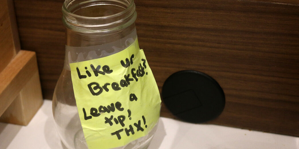 Breakfast attendant tip gratuity