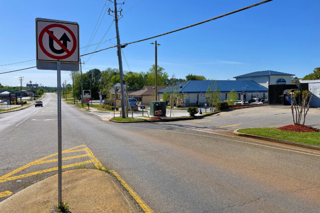 a street with a sign on it