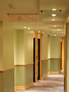 Carbon monoxide detector hotel hallway