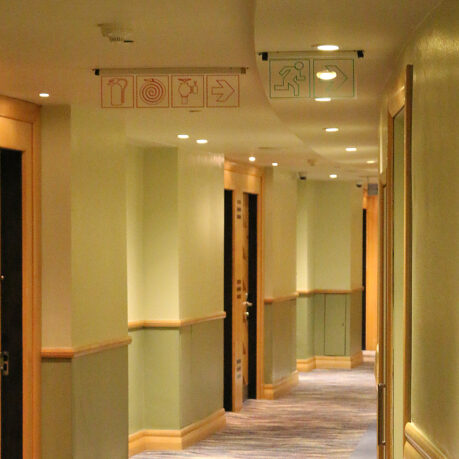 Carbon monoxide detector hotel hallway