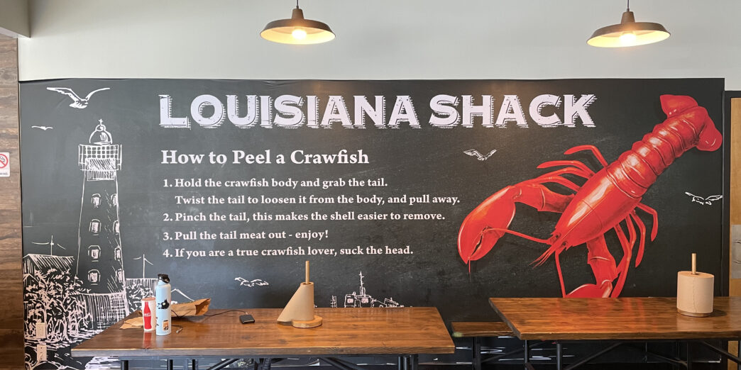 a table and chairs in a restaurant