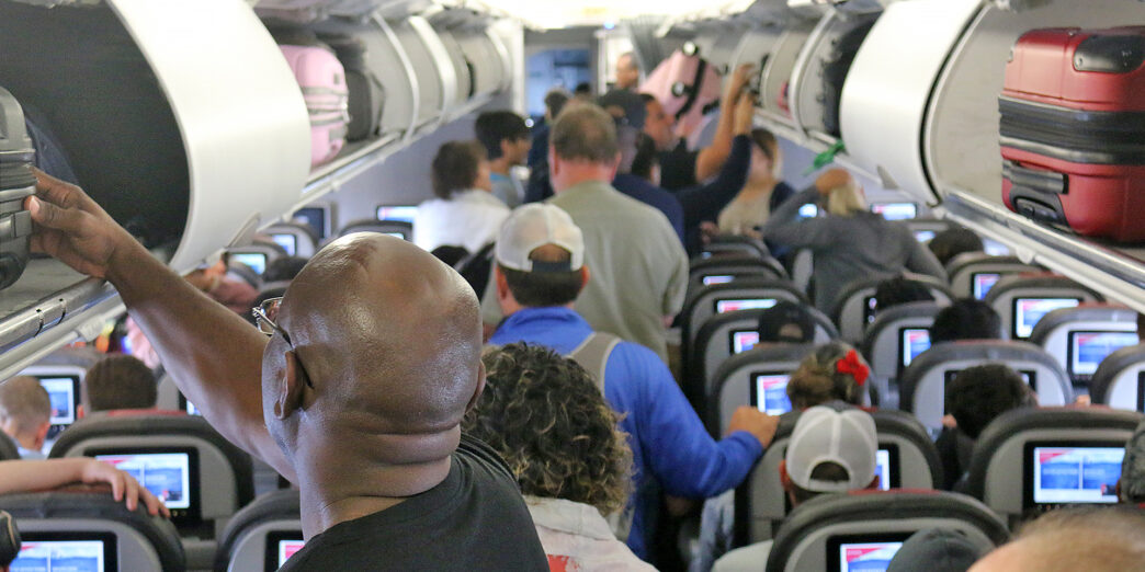 Airplane Aisle Baggage Deplane