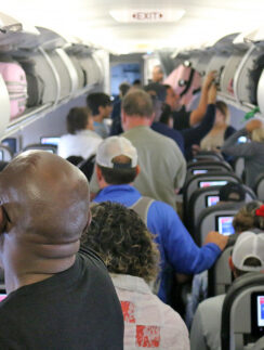 Airplane Aisle Baggage Deplane