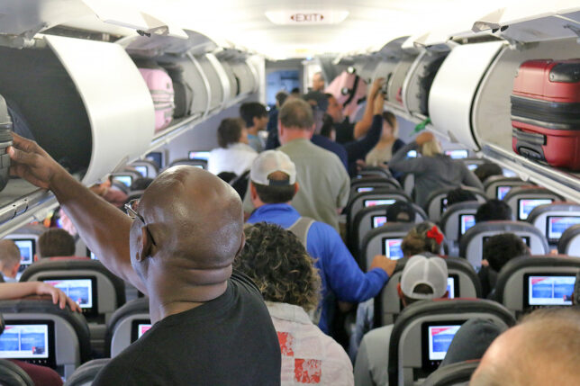 Airplane Aisle Baggage Deplane