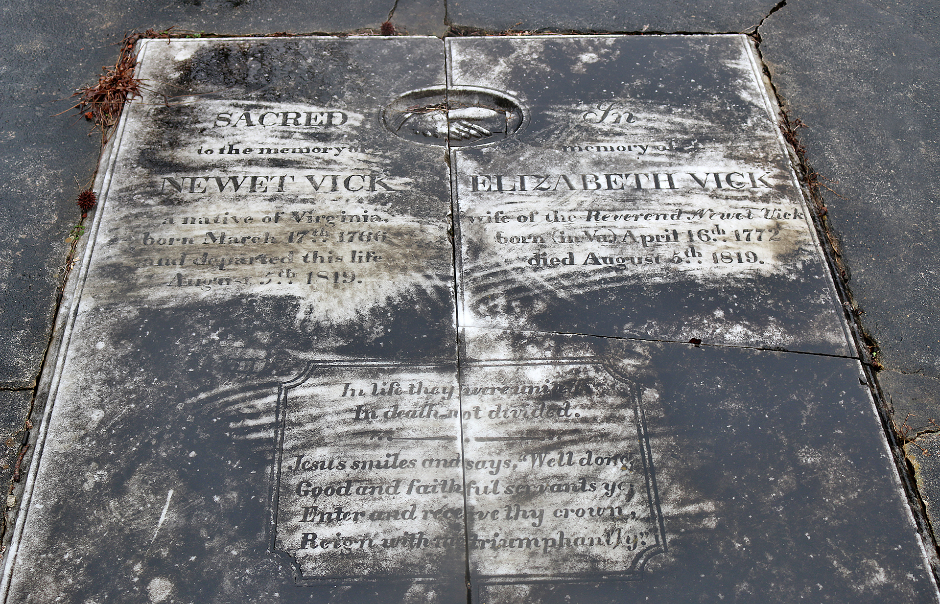 Newitt Vick Memorial Graves Vicksburg