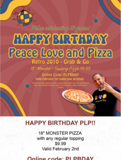 a man holding a pizza