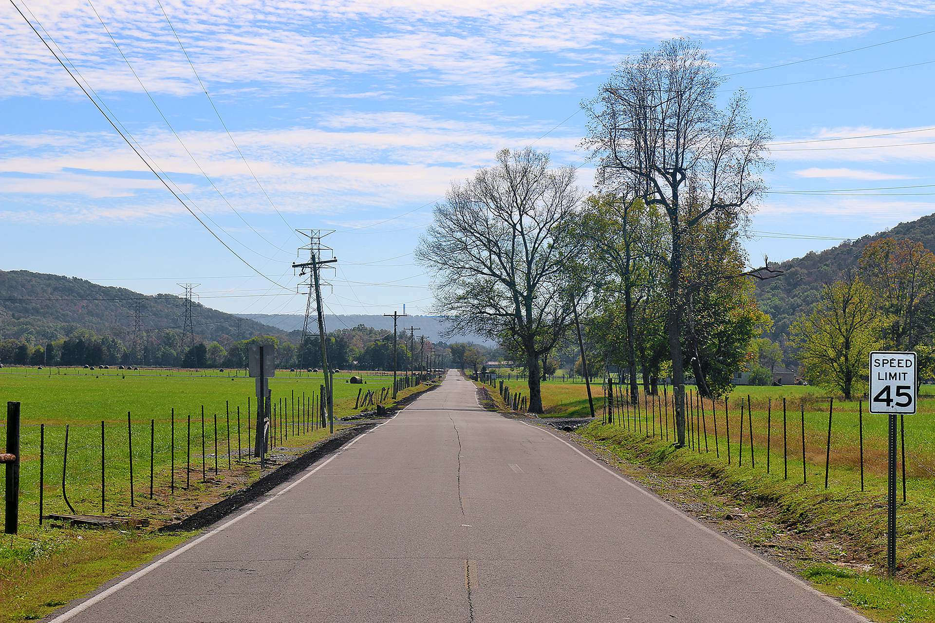 straight rural road Alabama