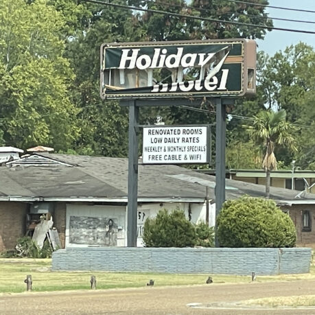 a sign on a pole