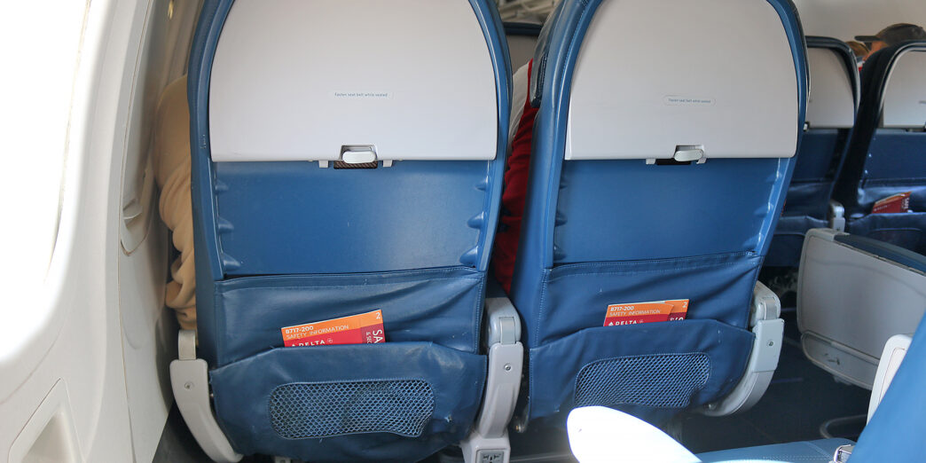 two seats on an airplane