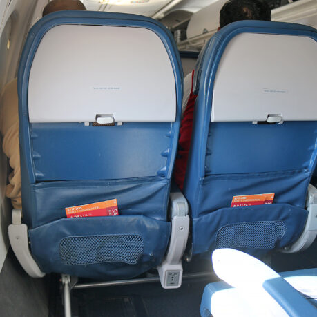 two seats on an airplane
