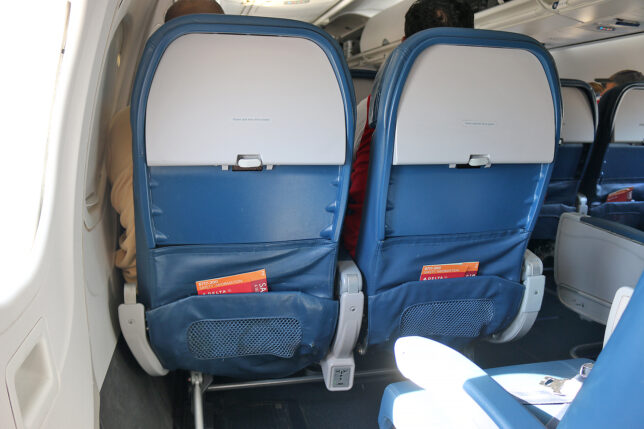 two seats on an airplane