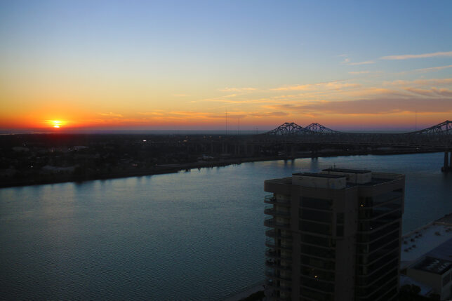 Crescent City Connection Bridges New Orleans Sunrise