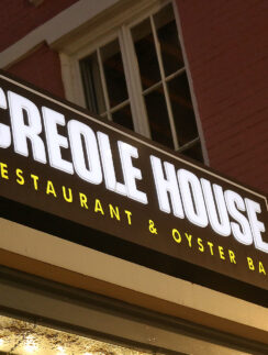 a sign on a building