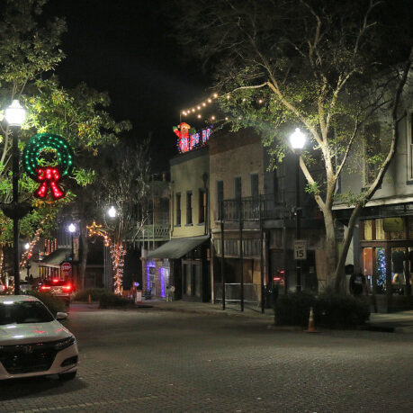 a street with a car parked on it