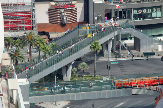 a group of people on a walkway