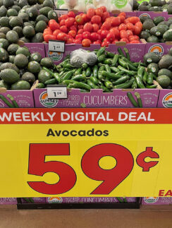a display of vegetables in a store