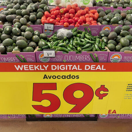 a display of vegetables in a store