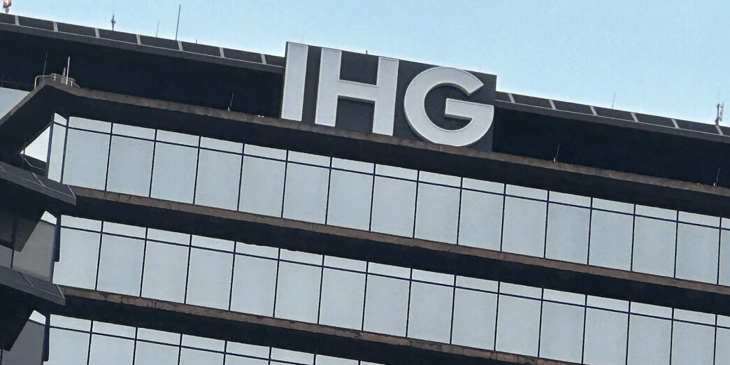 a building with a sign on top