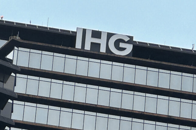 a building with a sign on top
