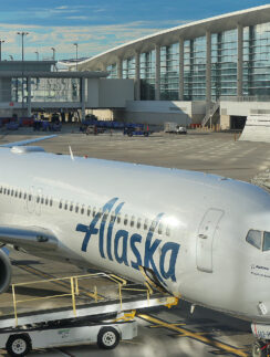 an airplane at an airport