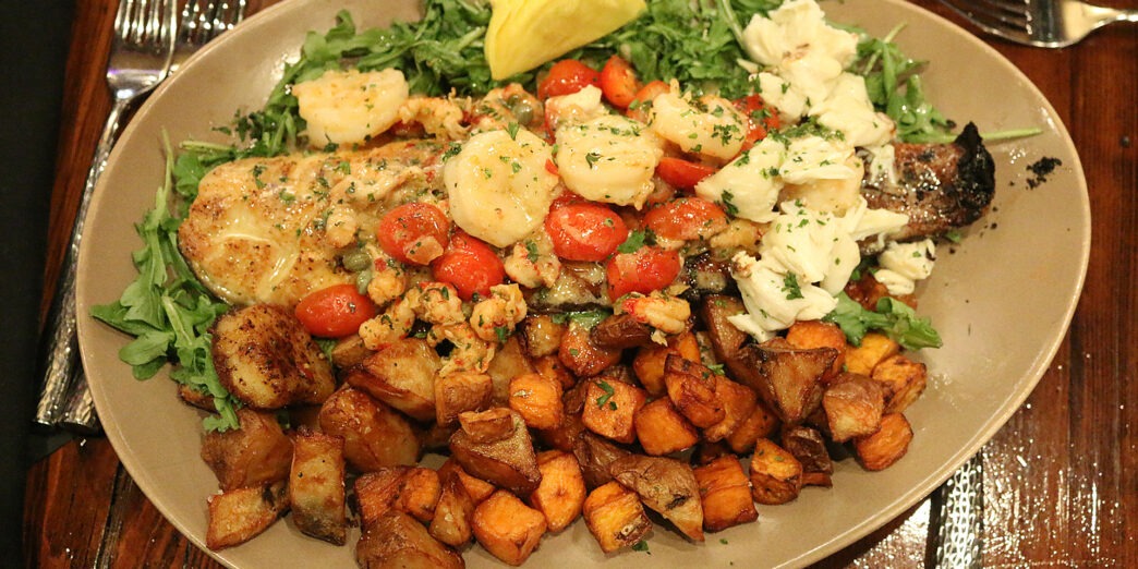 a plate of food on a table
