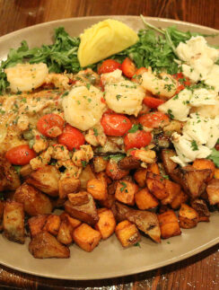 a plate of food on a table