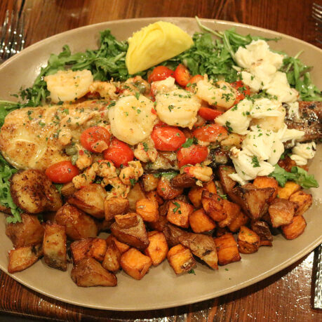 a plate of food on a table